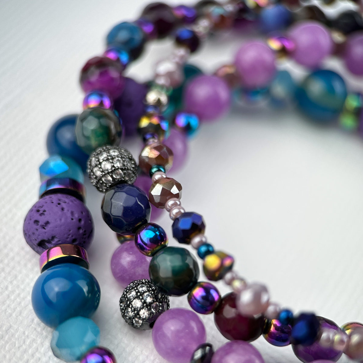 Purple agate and quartz