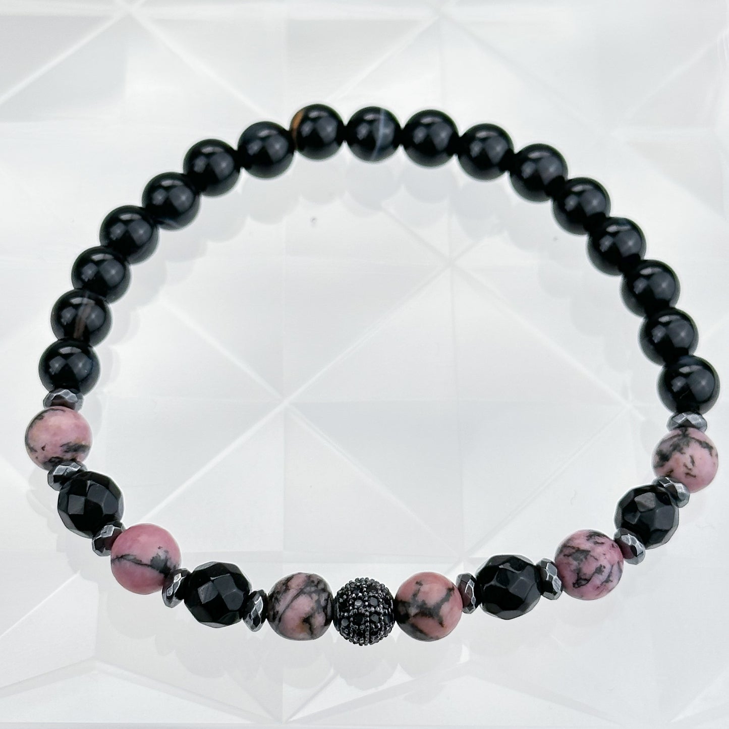 Rhodonite and Black agate.
