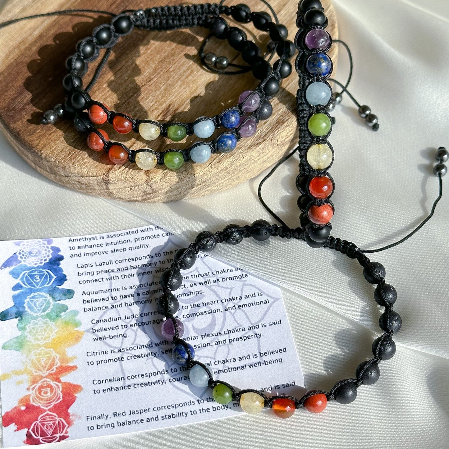Real 7 chakra stone bracelet