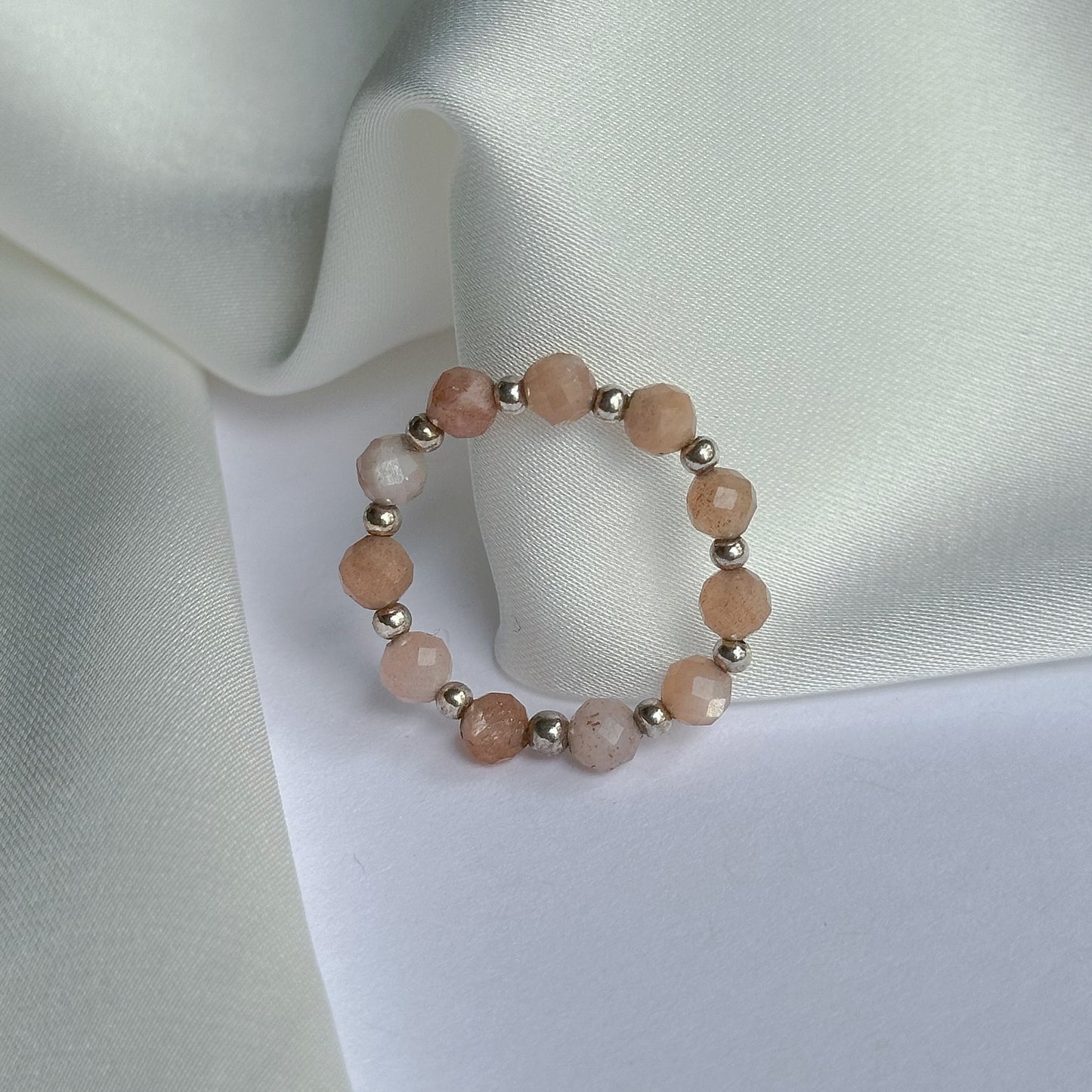 Beaded rings with silver