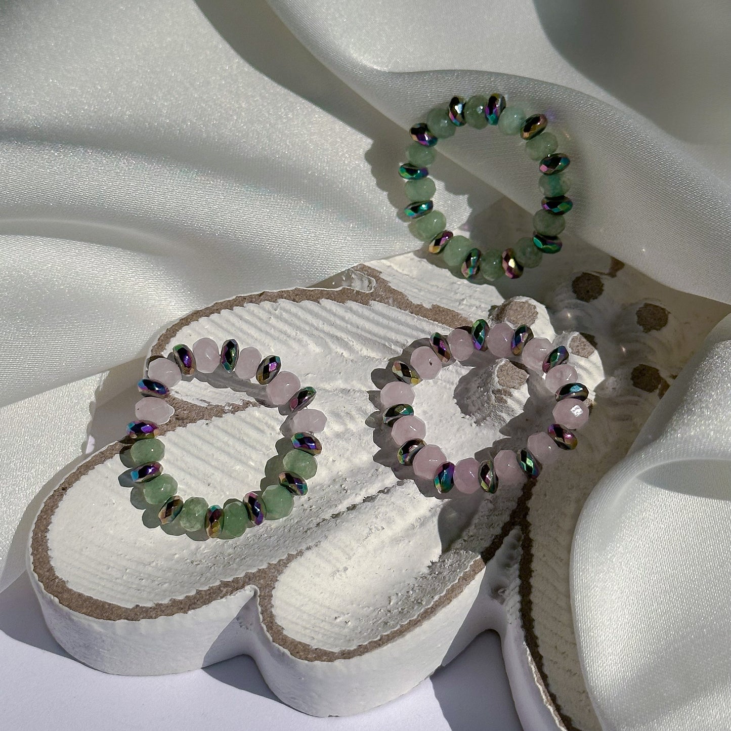 Beaded quartz rings
