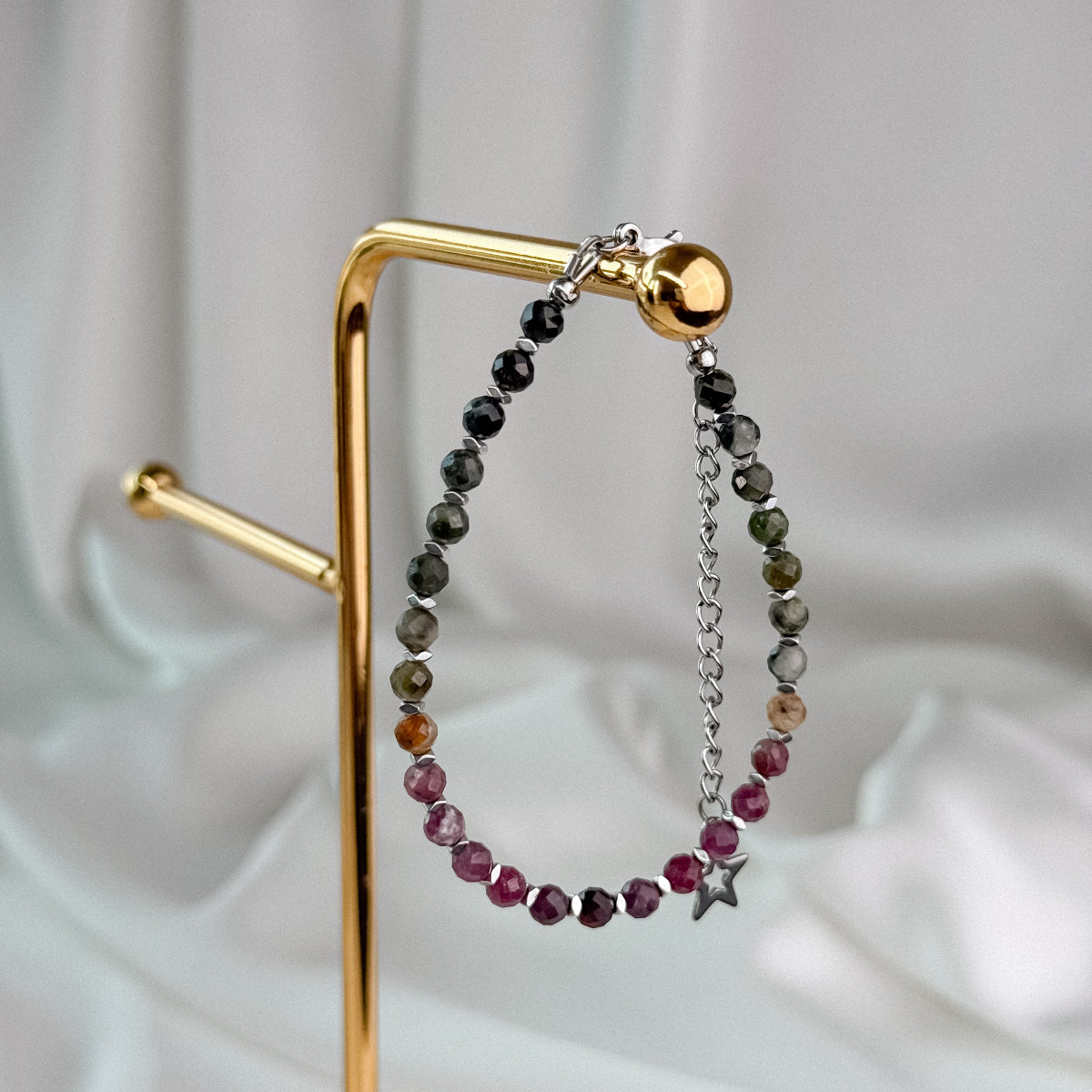 Watermelon tourmaline bracelet.