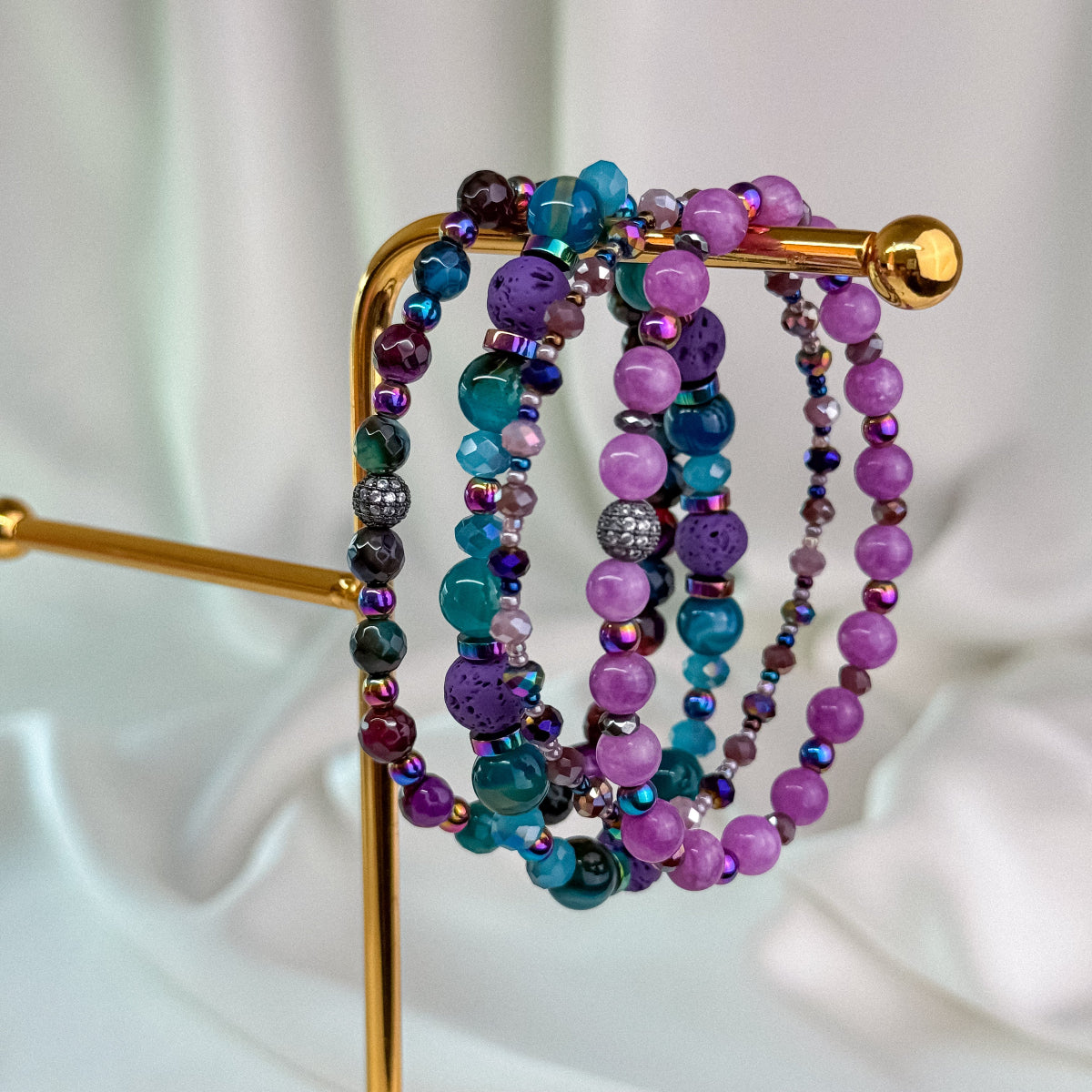 Purple agate and quartz
