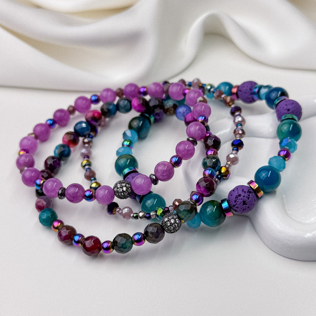 Purple agate and quartz