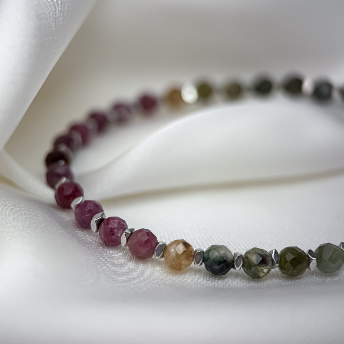 Watermelon tourmaline bracelet.