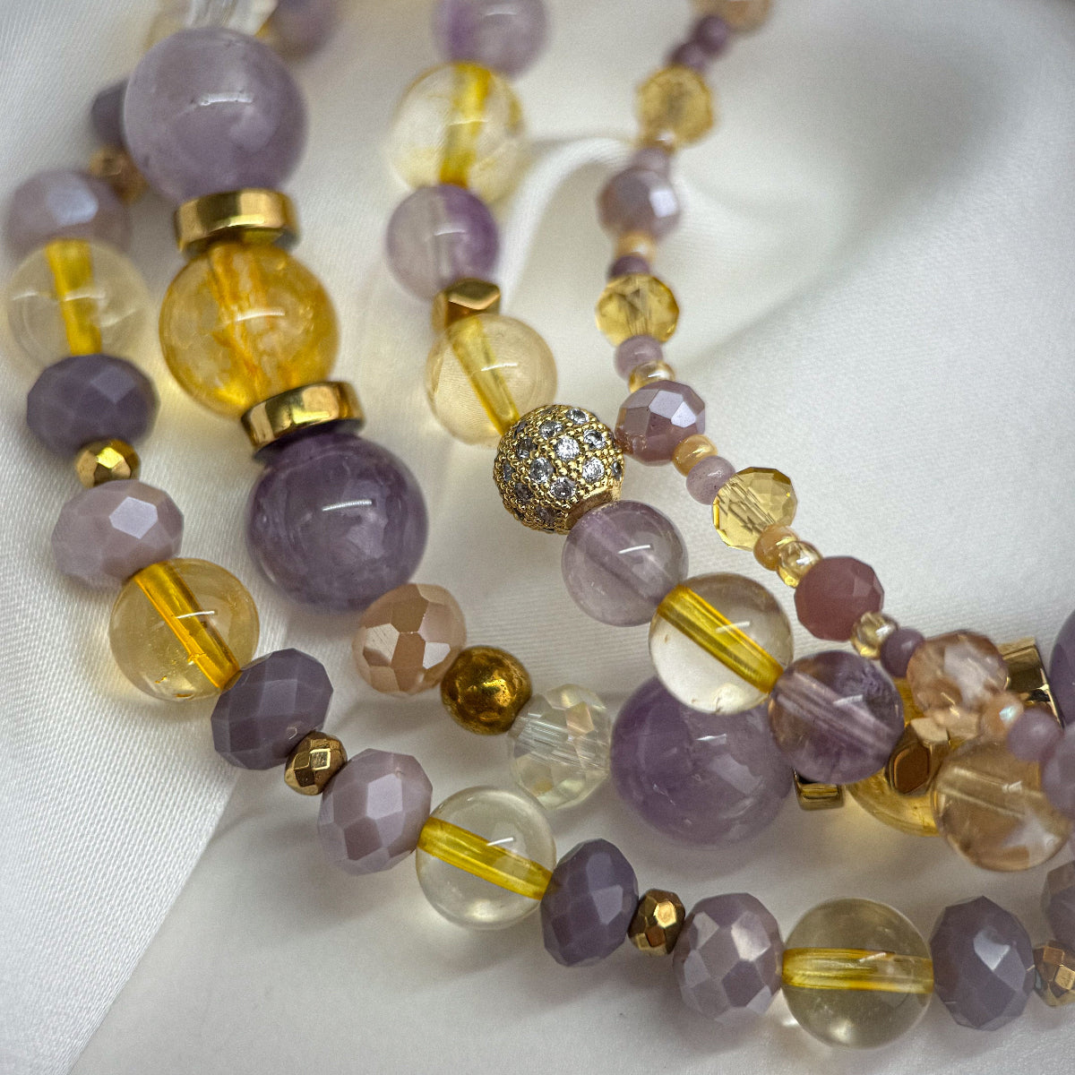 Amethyst and citrine stack