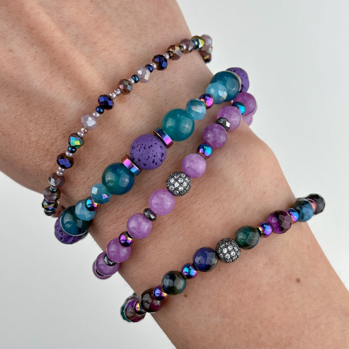 Purple agate and quartz