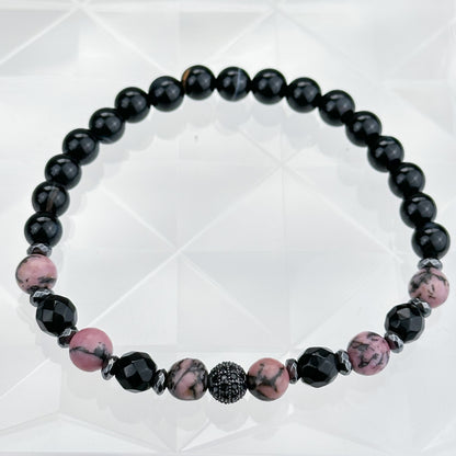 Rhodonite and Black agate.