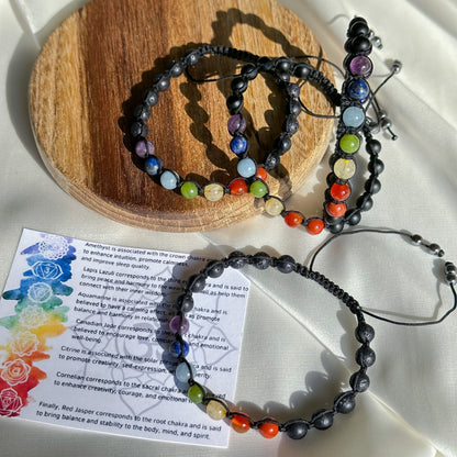 Real 7 chakra stone bracelet