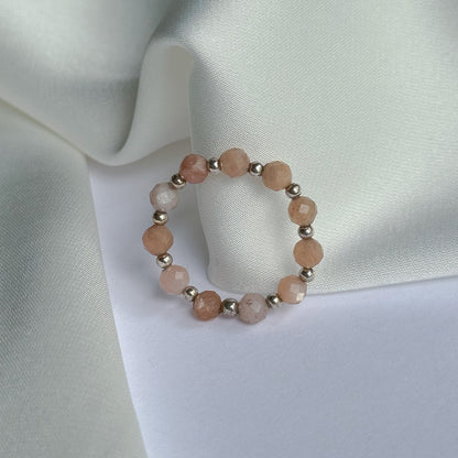 Beaded rings with silver