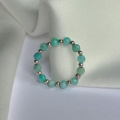 Beaded rings with silver