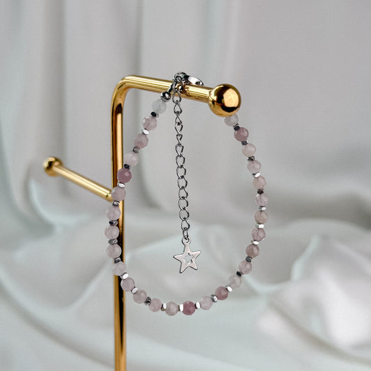 Rose quartz bracelet.
