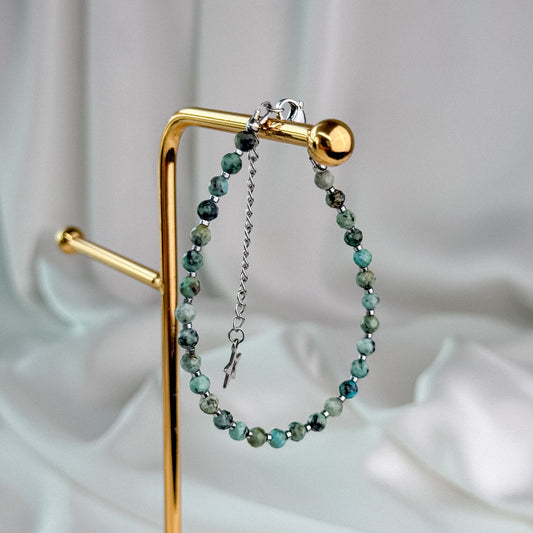 African turquoise bracelet.