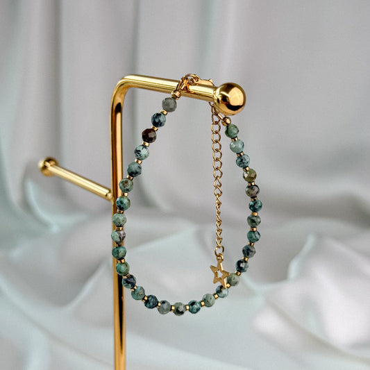 African turquoise bracelet.