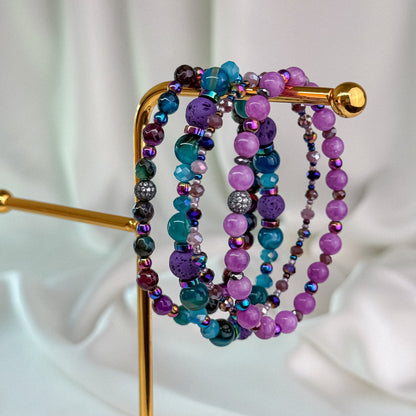 Purple agate and quartz