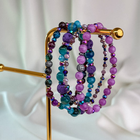 Purple agate and quartz