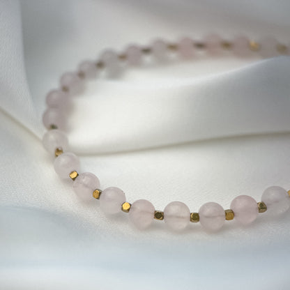 Rose quartz bracelet. Round beads