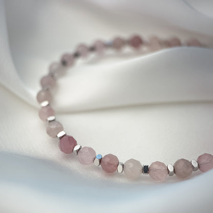Rose quartz bracelet.
