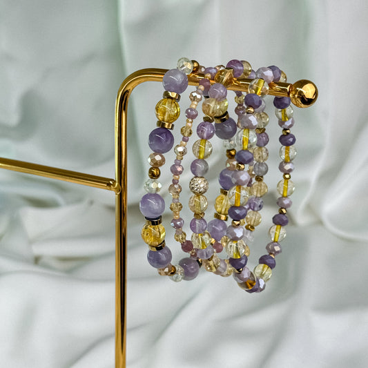 Amethyst and citrine stack