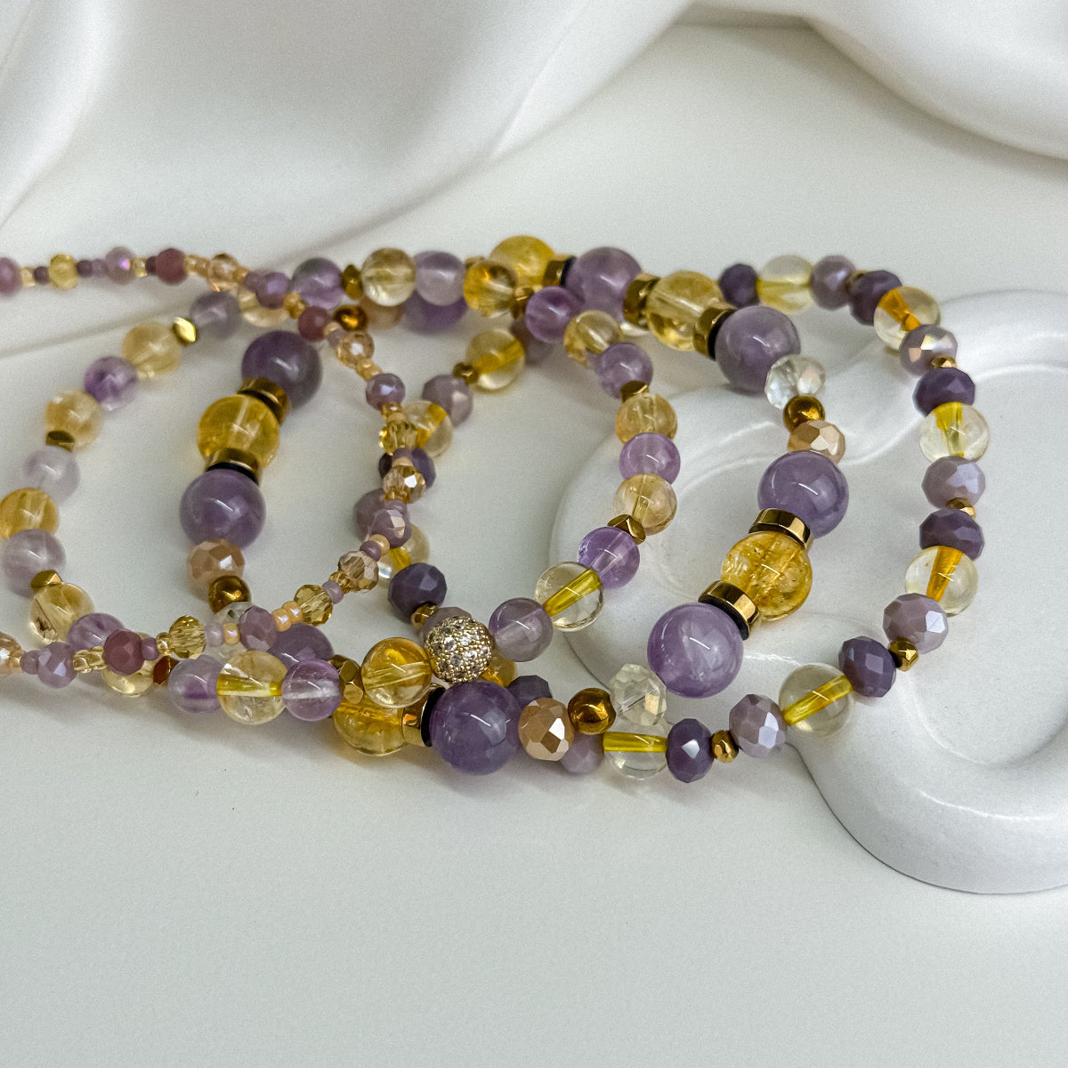 Amethyst and citrine stack