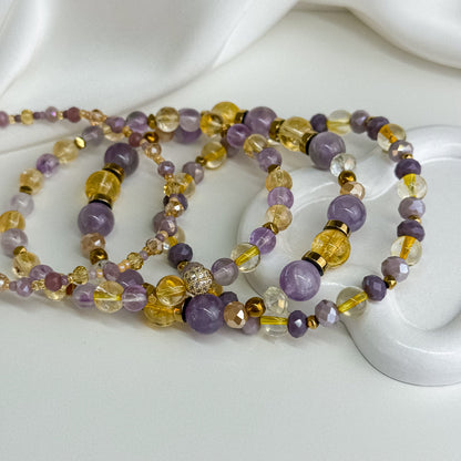 Amethyst and citrine stack