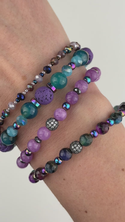 Purple agate and quartz